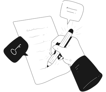 business start up keywording write hand gesture signature type